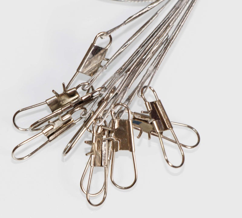 Laxygo 10pcs Fishing Wire Leaders Heavy Duty Nylon-Coated Fishing Line Wire Leaders with Swivels and Snaps 18inch, 45LB (10pcs Silver) - Image 3